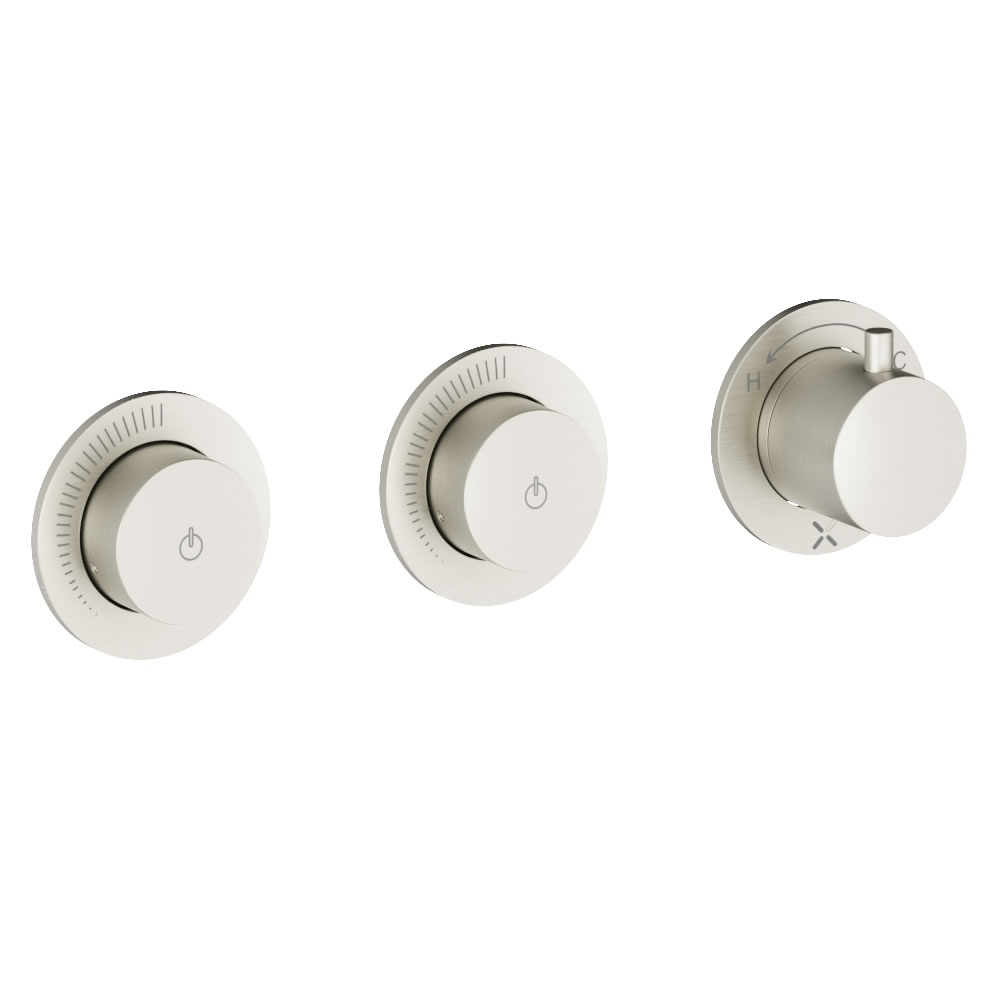 Cutout image of Crosswater Module Push Brushed Stainless Steel Dual Outlet Shower Valve